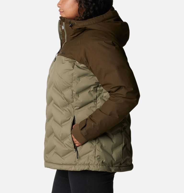 Women's Columbia Grand Trek Hooded Down Jackets Olive | Plus Size CA-LL3CA